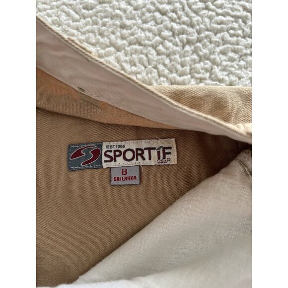 Sportif USA Womens Shorts 100% Organic Cotton Mid Rise Tan/Beige Size 8 - Picture 7 of 13